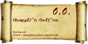 Obagyán Oxána névjegykártya